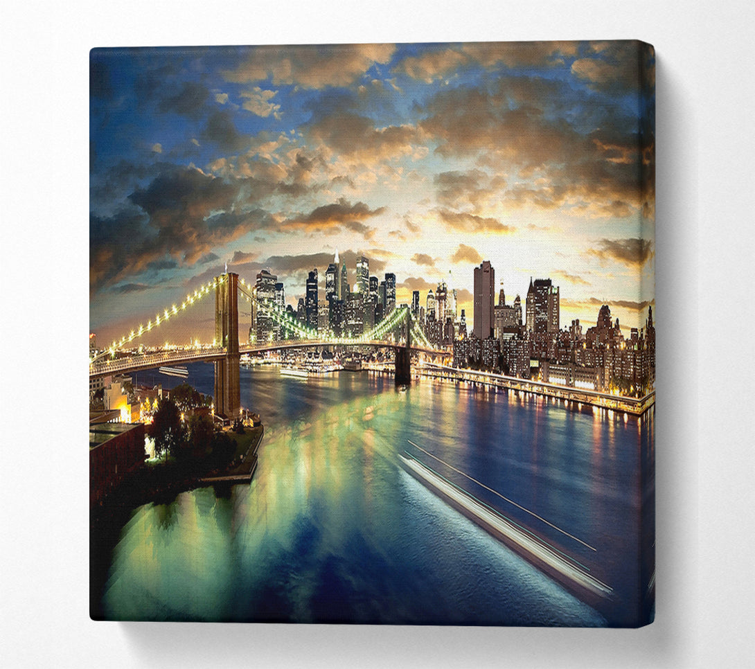  A Canvas Print of New York City Brooklyn Bridge View Canvas Wall Art
