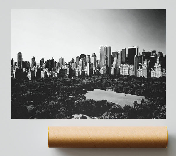 New York City Central Park From Above B N W Giclee Print