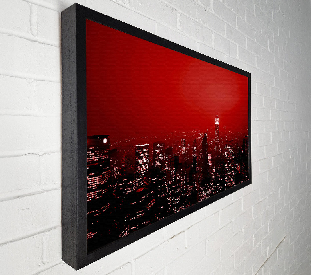  A Canvas Print of New York City Empire State Building Red Canvas Wall Art