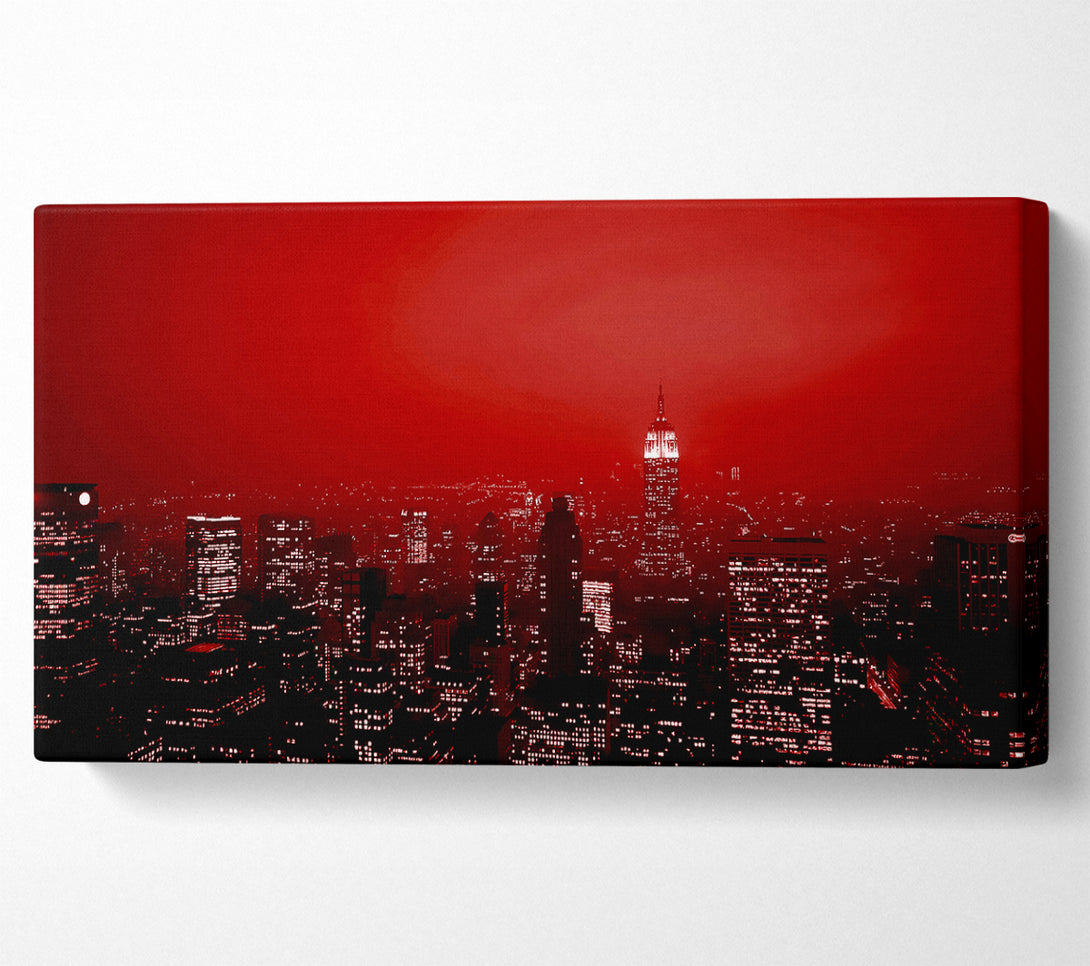  A Canvas Print of New York City Empire State Building Red Canvas Wall Art