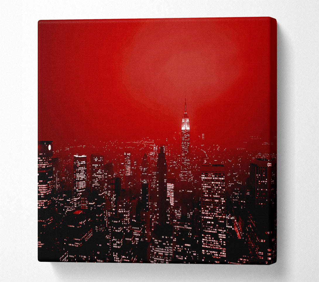  A Canvas Print of New York City Empire State Building Red Canvas Wall Art