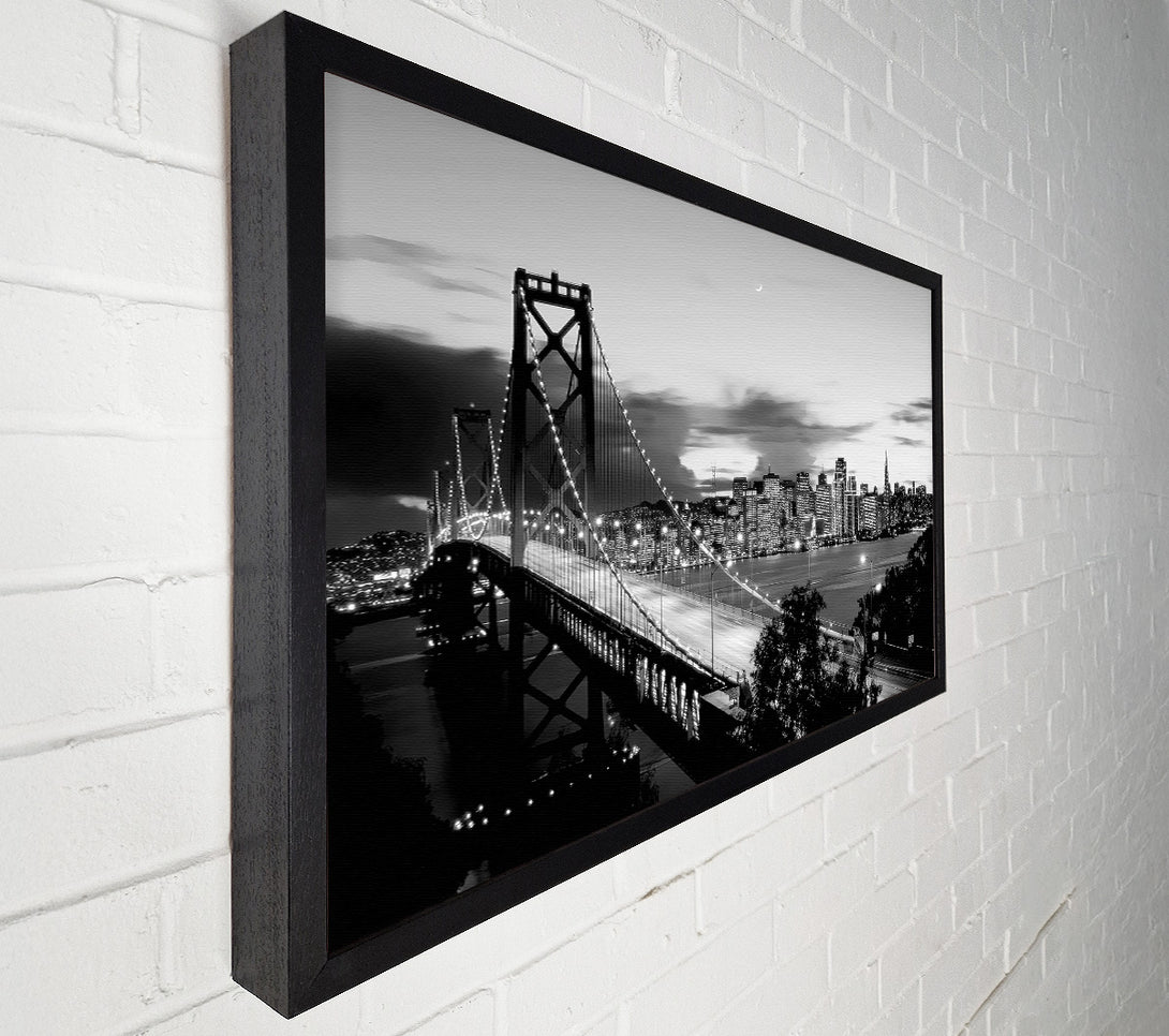  A Canvas Print of New York City From Brooklyn Bridge B n W Canvas Print