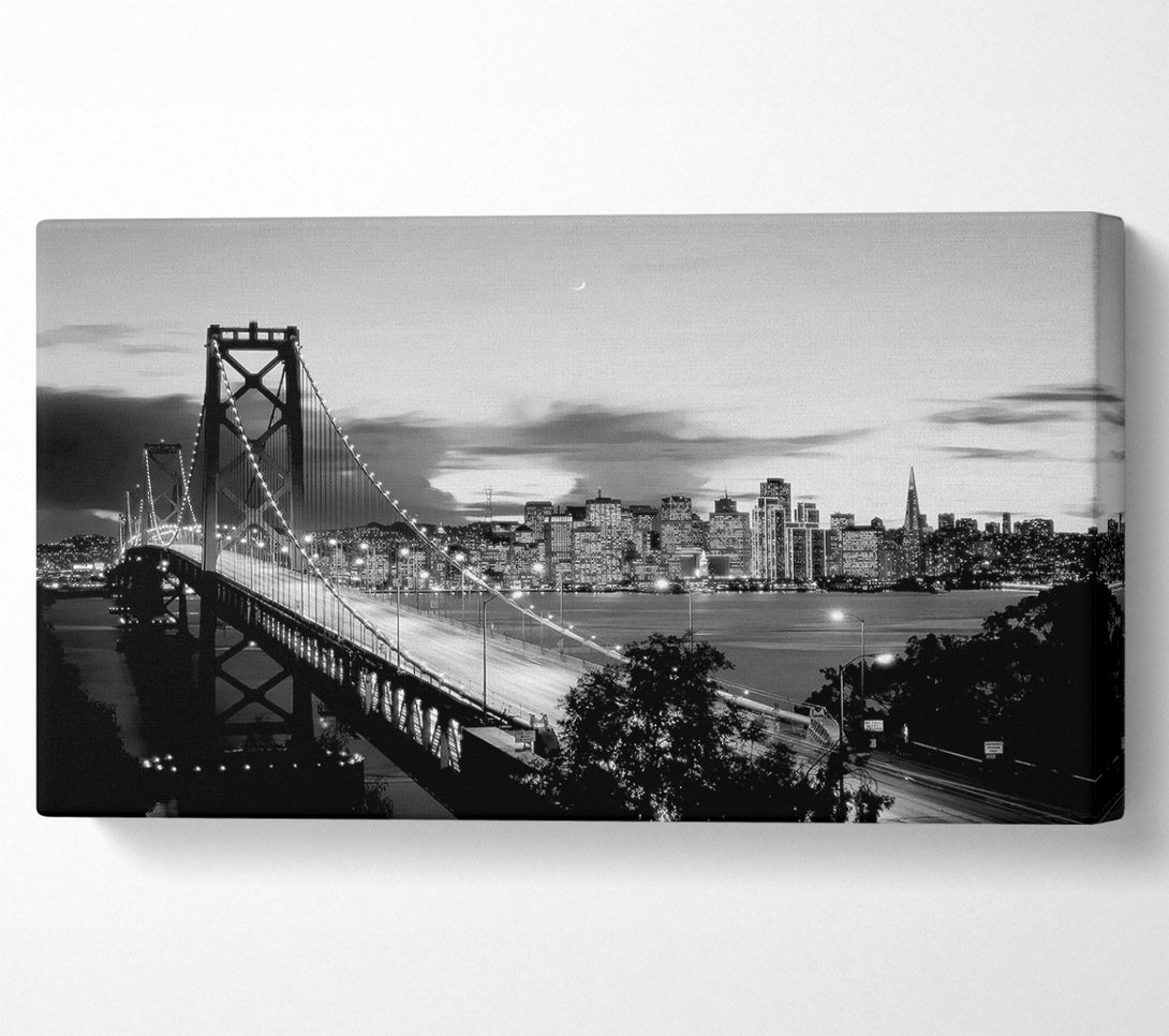  A Canvas Print of New York City From Brooklyn Bridge B n W Canvas Print