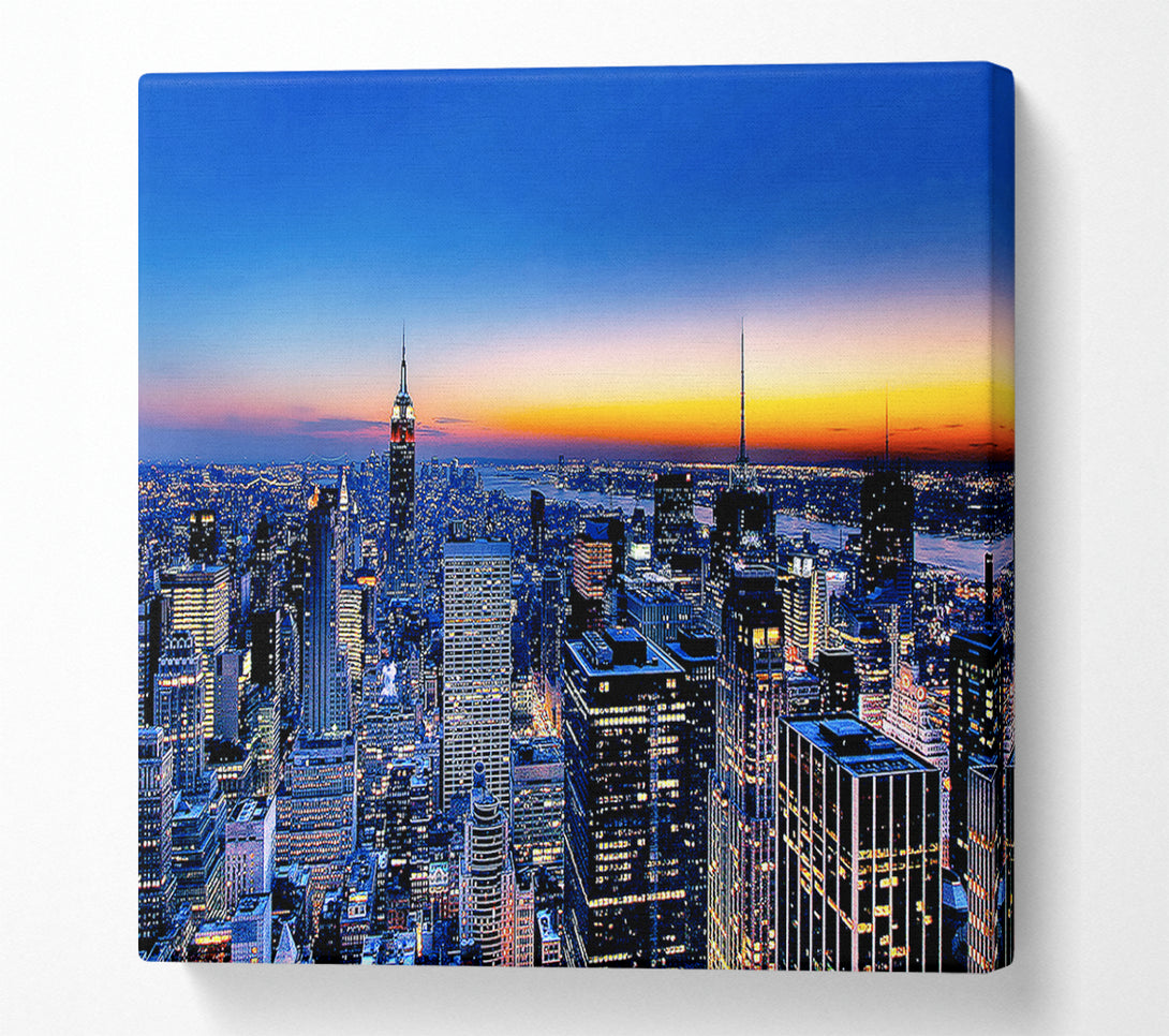  A Canvas Print of New York City Golden Horizon Canvas Wall Art