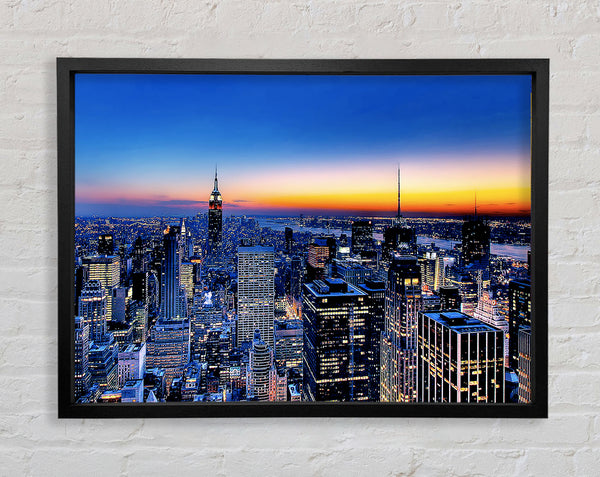 New York City Golden Horizon Framed Print