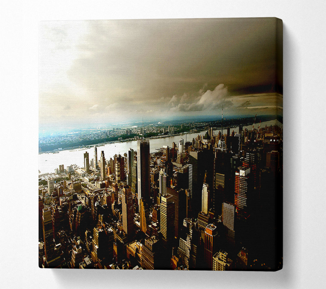  A Canvas Print of New York City Island Waters Canvas Wall Art