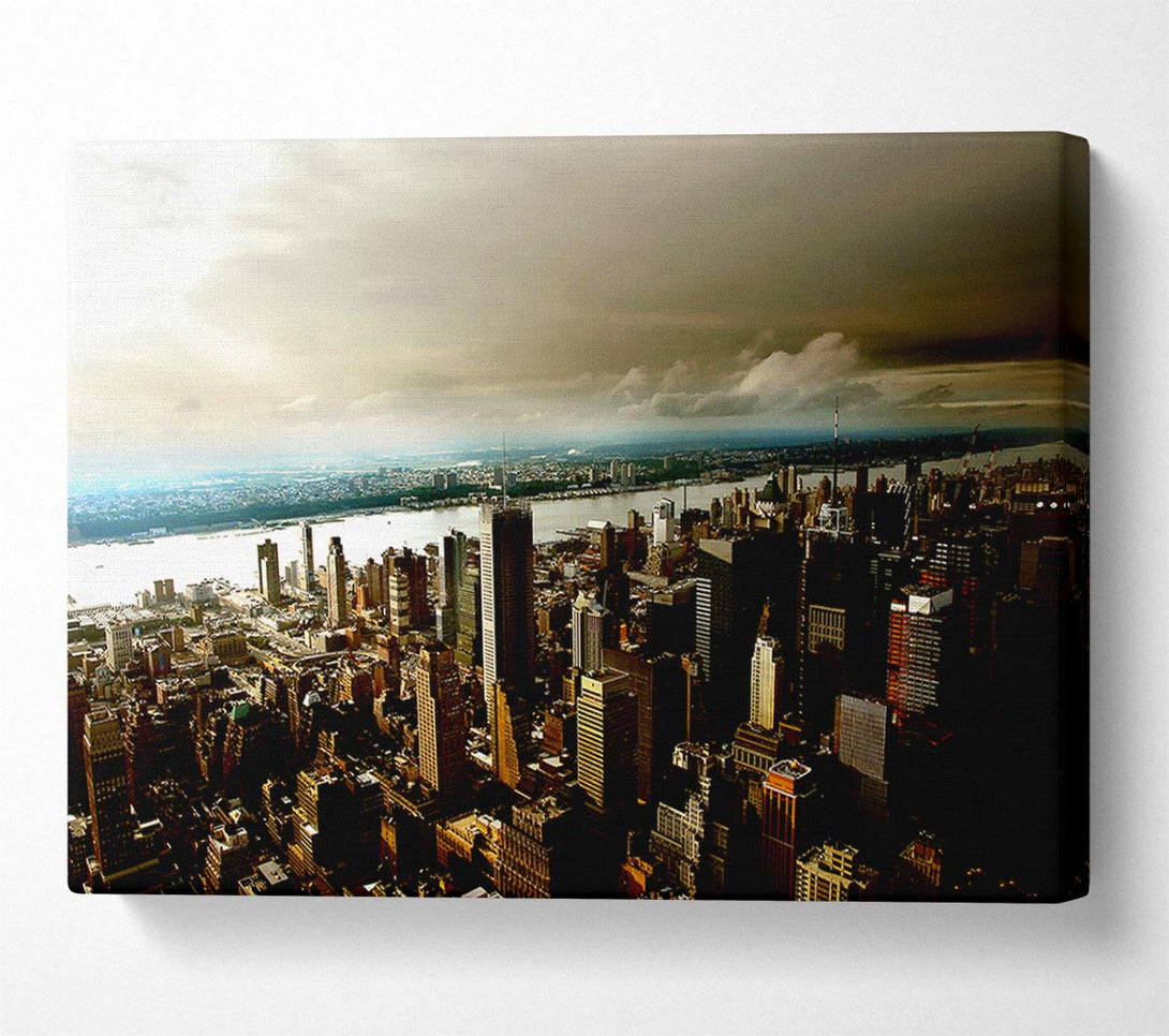  A Canvas Print of New York City Island Waters Canvas Wall Art
