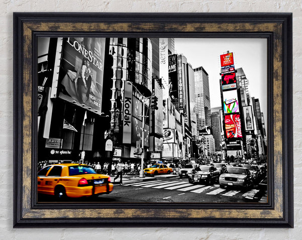 New York City Manhattan Cabs Framed Print