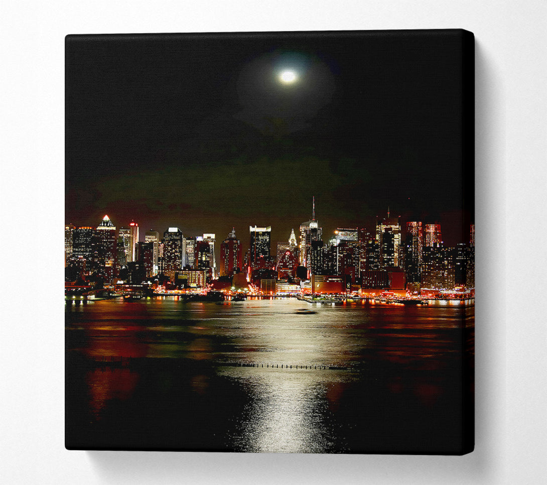  A Canvas Print of New York City Moonlit Glow Canvas Print