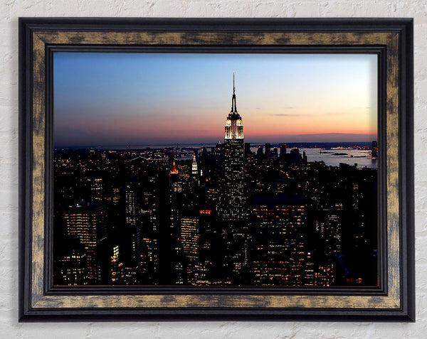 New York City Morning Glow Framed Print