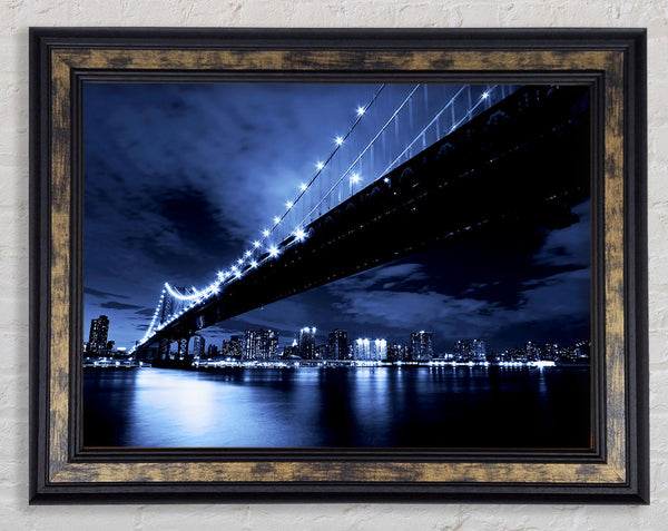 New York City Night Blues Framed Print