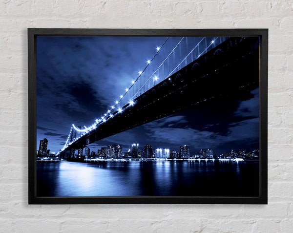 New York City Night Blues Framed Print