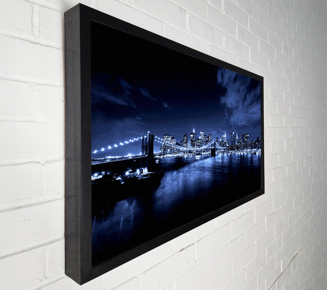  A Canvas Print of New York City Night Blues Glow Canvas Art