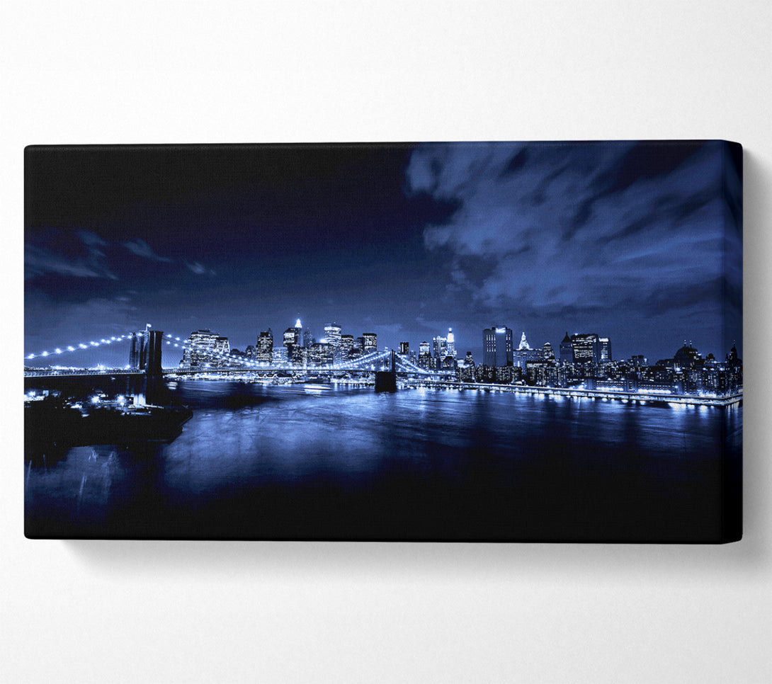  A Canvas Print of New York City Night Blues Glow Canvas Art