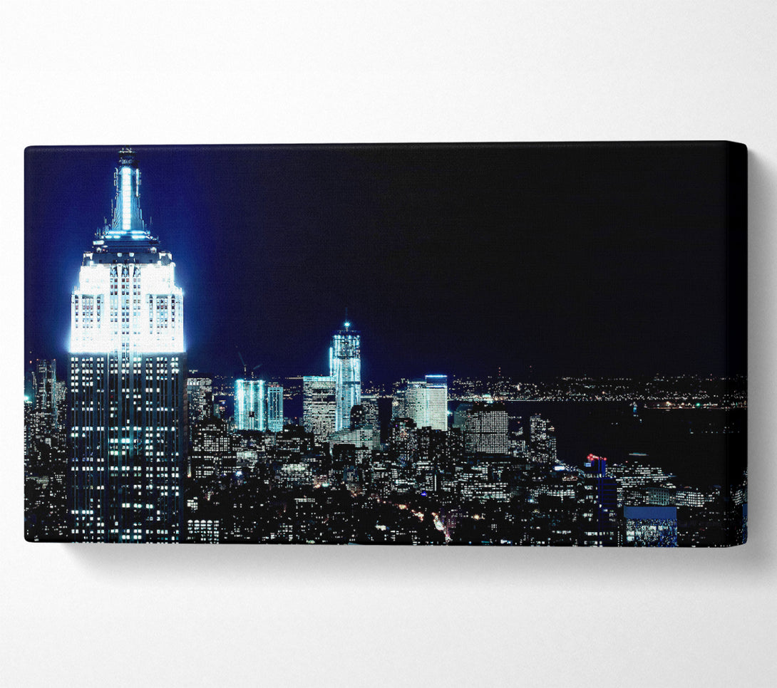  A Canvas Print of New York City White Glow Nights Canvas Art