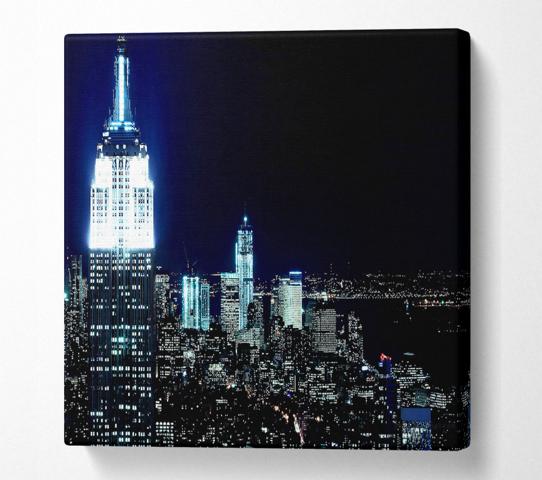  A Canvas Print of New York City White Glow Nights Canvas Art