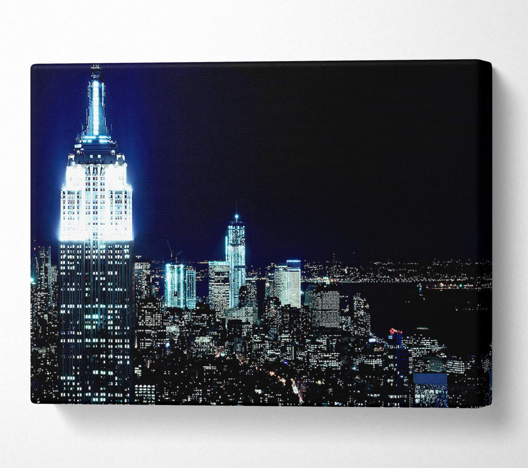  A Canvas Print of New York City White Glow Nights Canvas Art