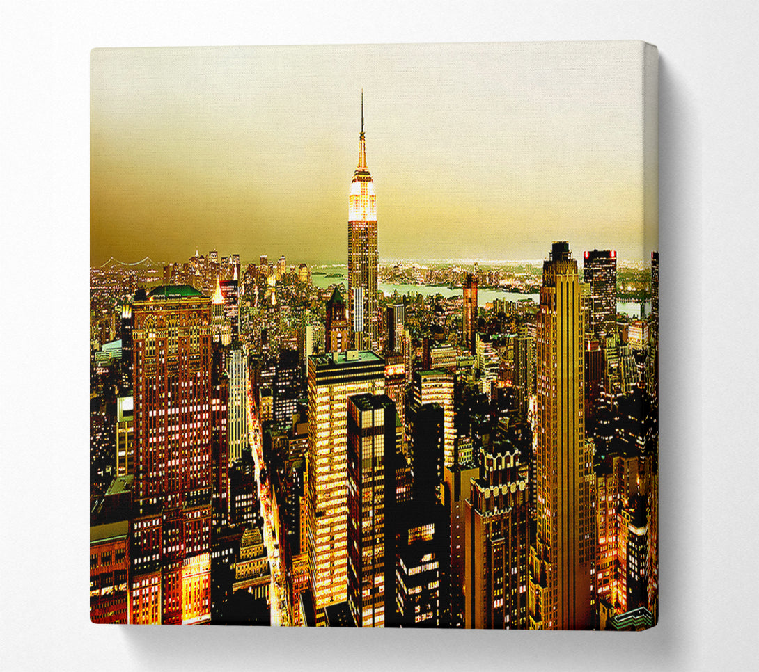  A Canvas Print of New York City Ochre Canvas Art