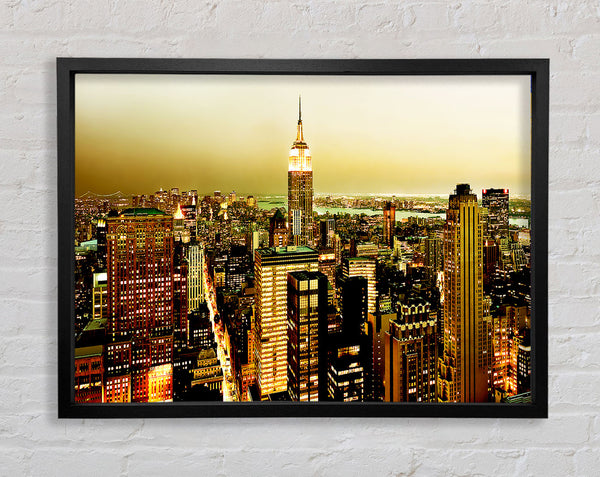 New York City Ochre Framed Print