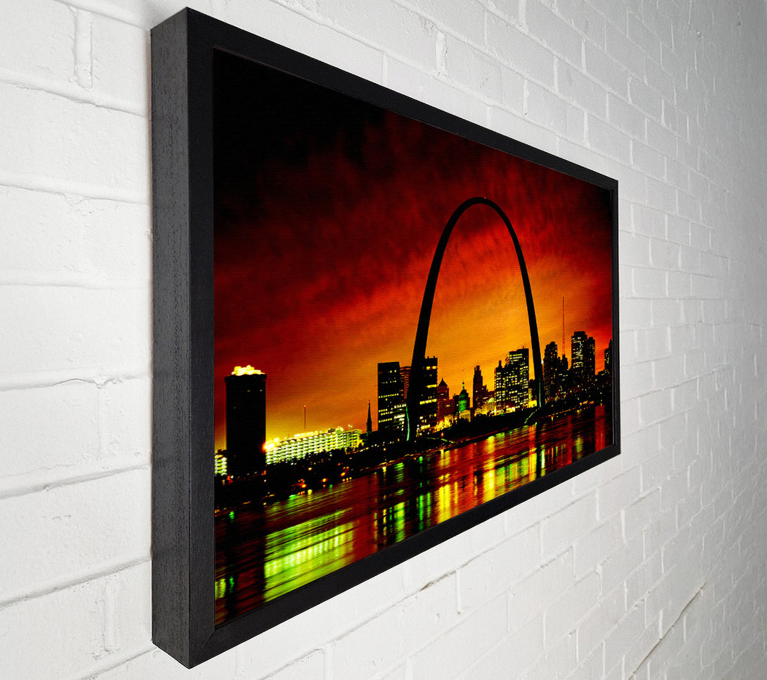  A Canvas Print of New York City Red Orange Glow Canvas Art