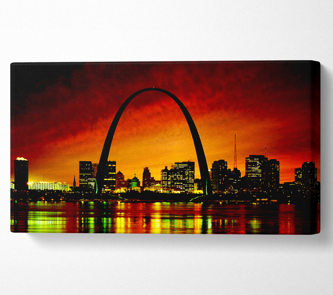  A Canvas Print of New York City Red Orange Glow Canvas Art
