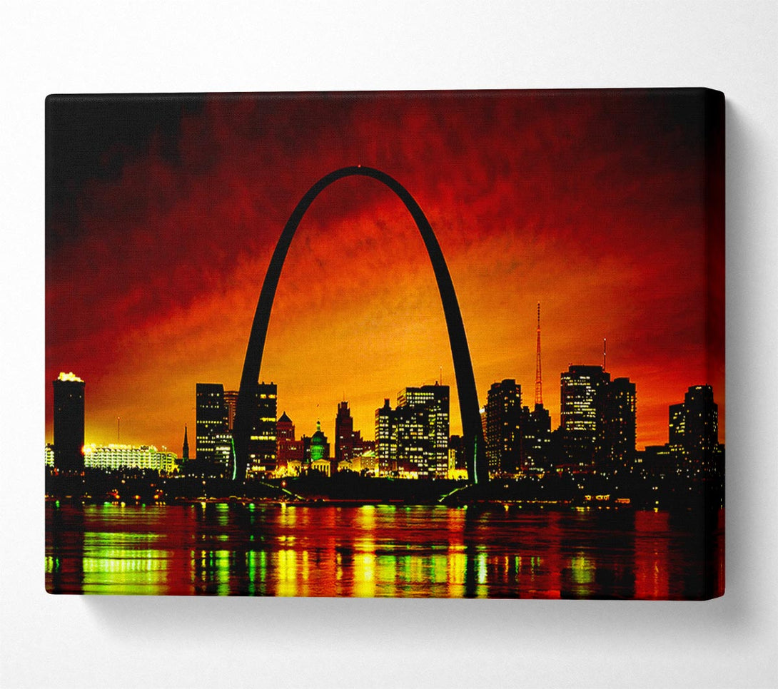  A Canvas Print of New York City Red Orange Glow Canvas Art