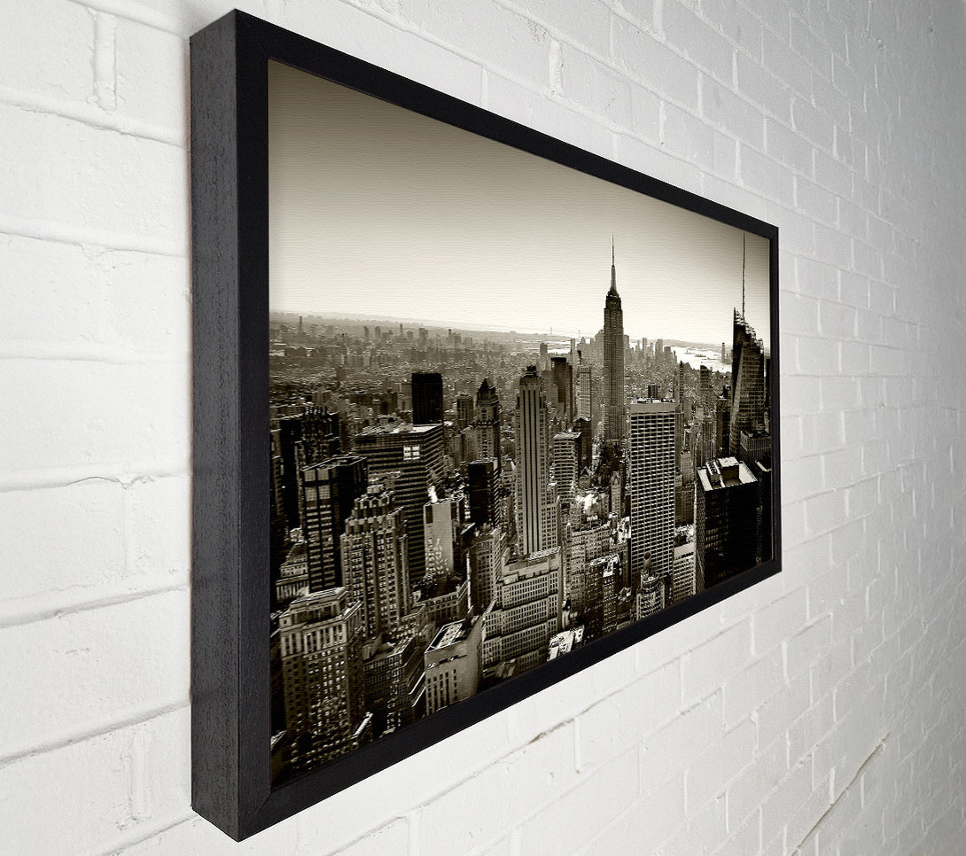  A Canvas Print of New York City Roof Tops Sepia Canvas Wall Art