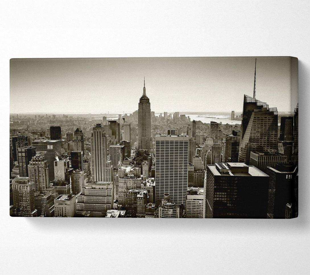  A Canvas Print of New York City Roof Tops Sepia Canvas Wall Art