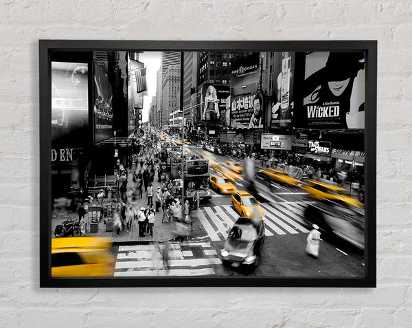 New York City Taxi Blur Framed Print