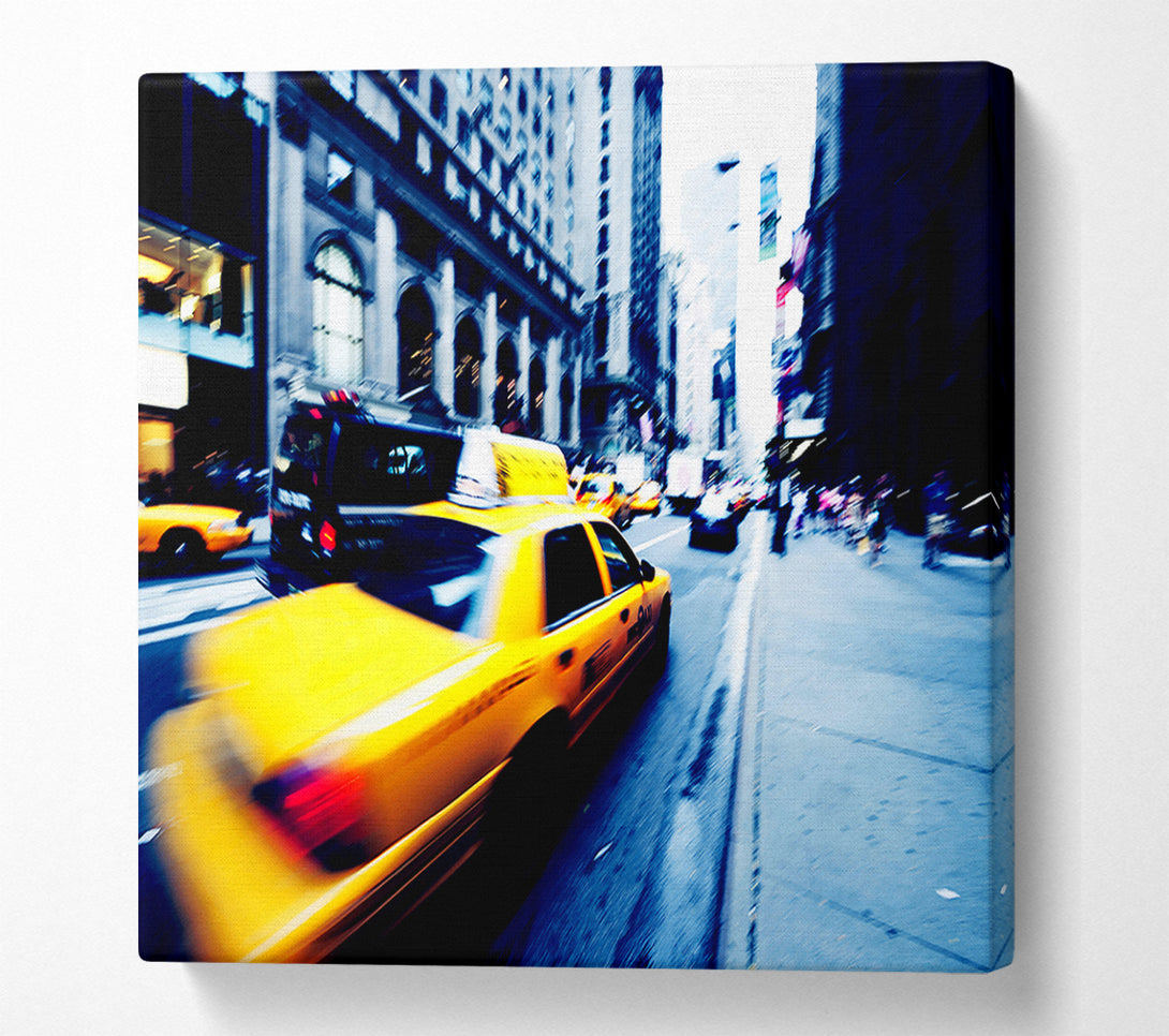  A Canvas Print of New York City Yellow Cab Blur Canvas Wall Art