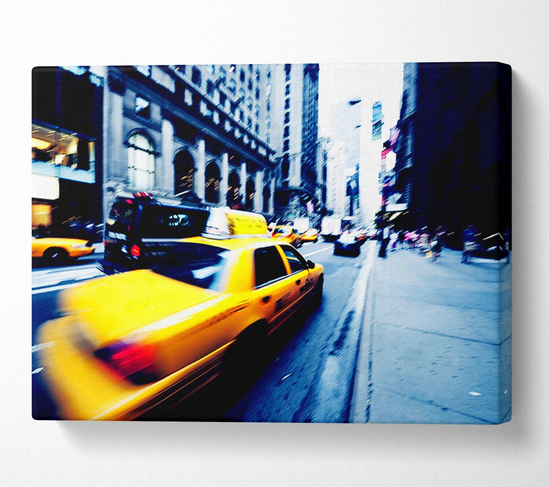  A Canvas Print of New York City Yellow Cab Blur Canvas Wall Art