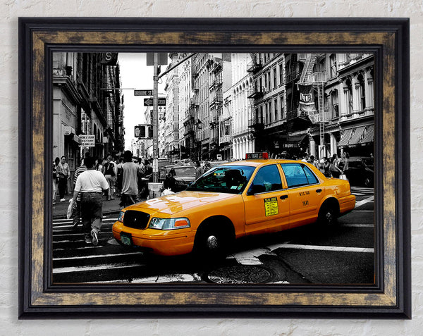 New York City Yellow Cab Crossing Framed Print
