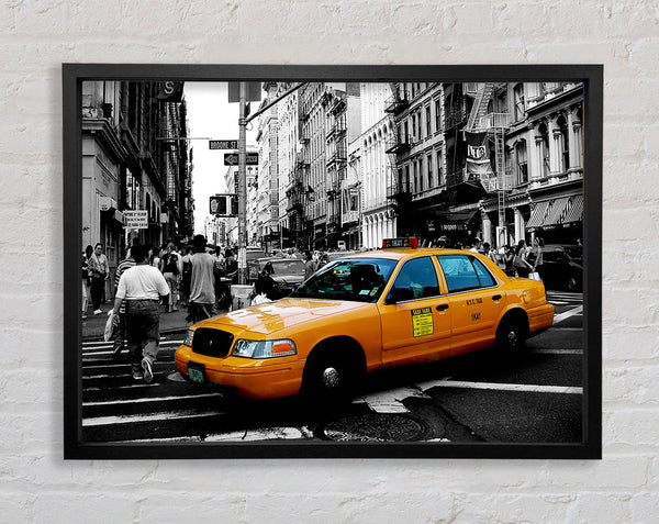 New York City Yellow Cab Crossing Framed Print