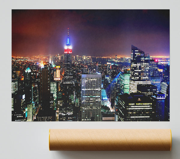 New York Empire State Glow Print