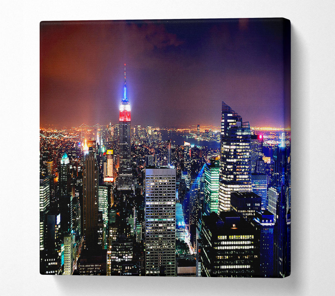  A Canvas Print of New York Empire State Glow Canvas Art