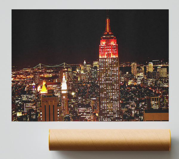 New York Empire State Red Top Giclee Print