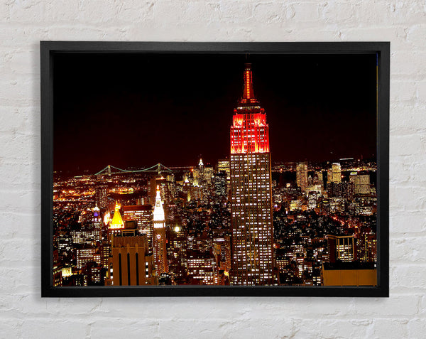 New York Empire State Red Top Framed Print