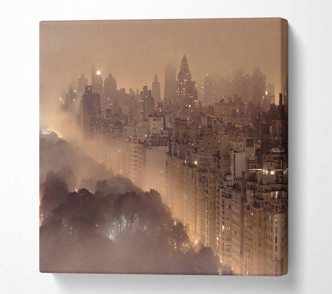  A Canvas Print of New York Fog Canvas Wall Art