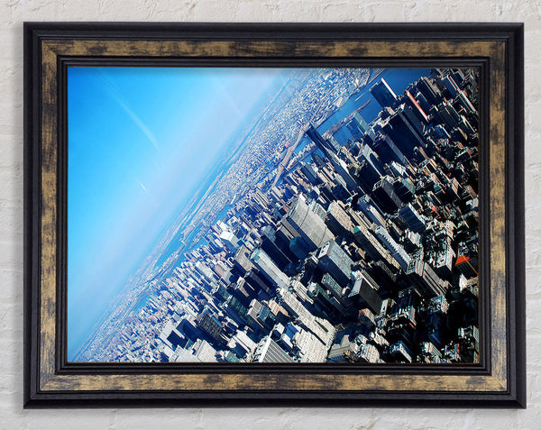 New York From The Plane Framed Print