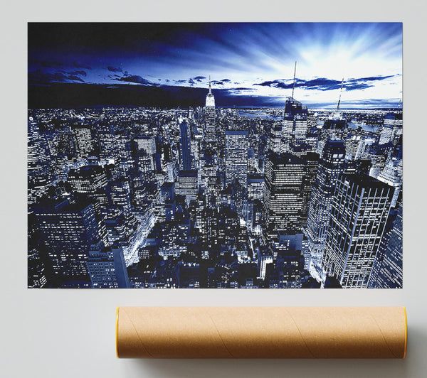 New York In Blue Poster