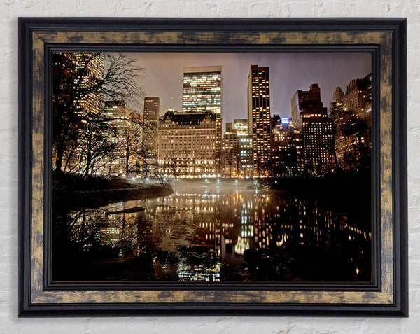 New York Lights Framed Print