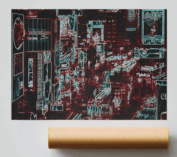 New York Rush Hour Psychedelic Poster