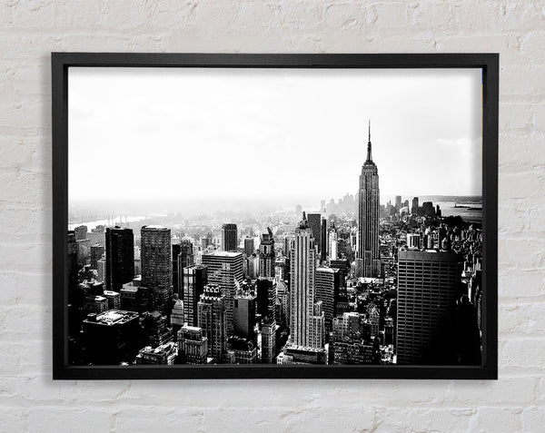 New York Empire State Skyline B n W Framed Print