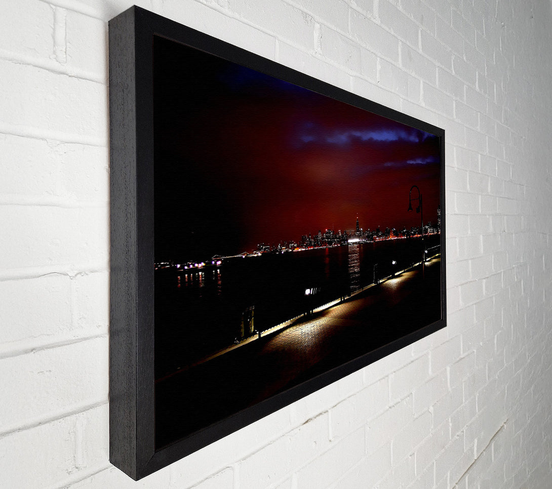  A Canvas Print of New York Skyline At Night Canvas Print