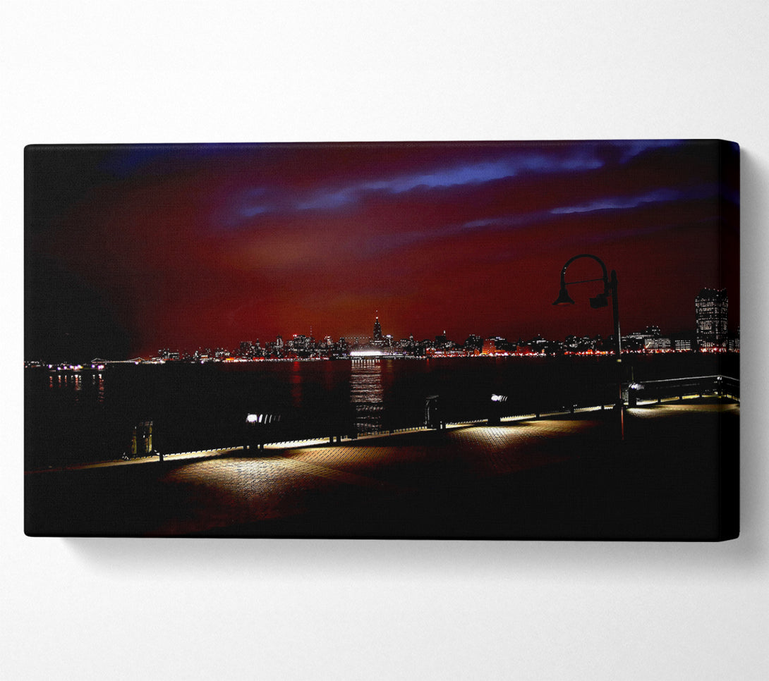  A Canvas Print of New York Skyline At Night Canvas Print