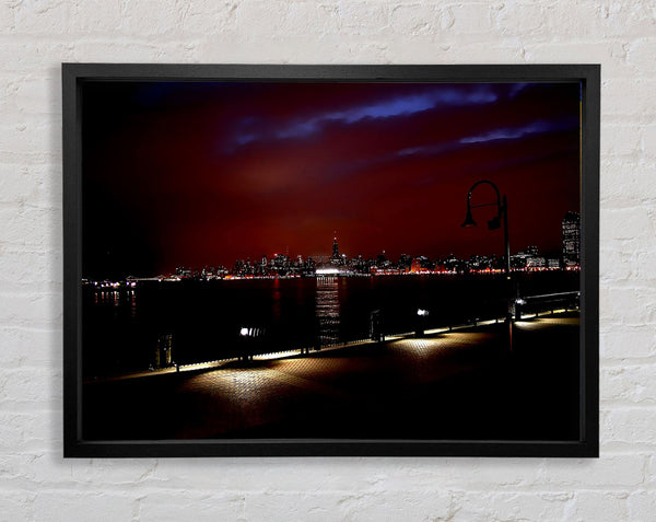 New York Skyline At Night Framed Print