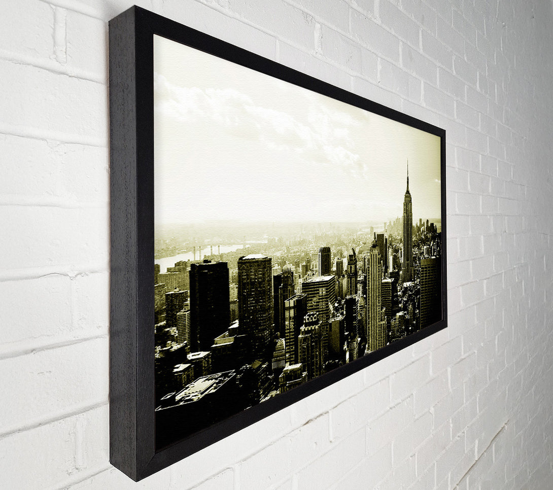  A Canvas Print of New York Skyline Sepia Canvas Print