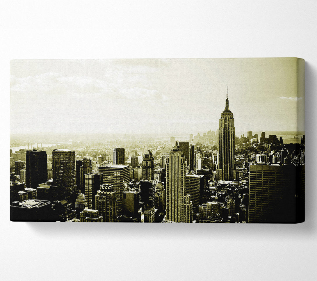  A Canvas Print of New York Skyline Sepia Canvas Print