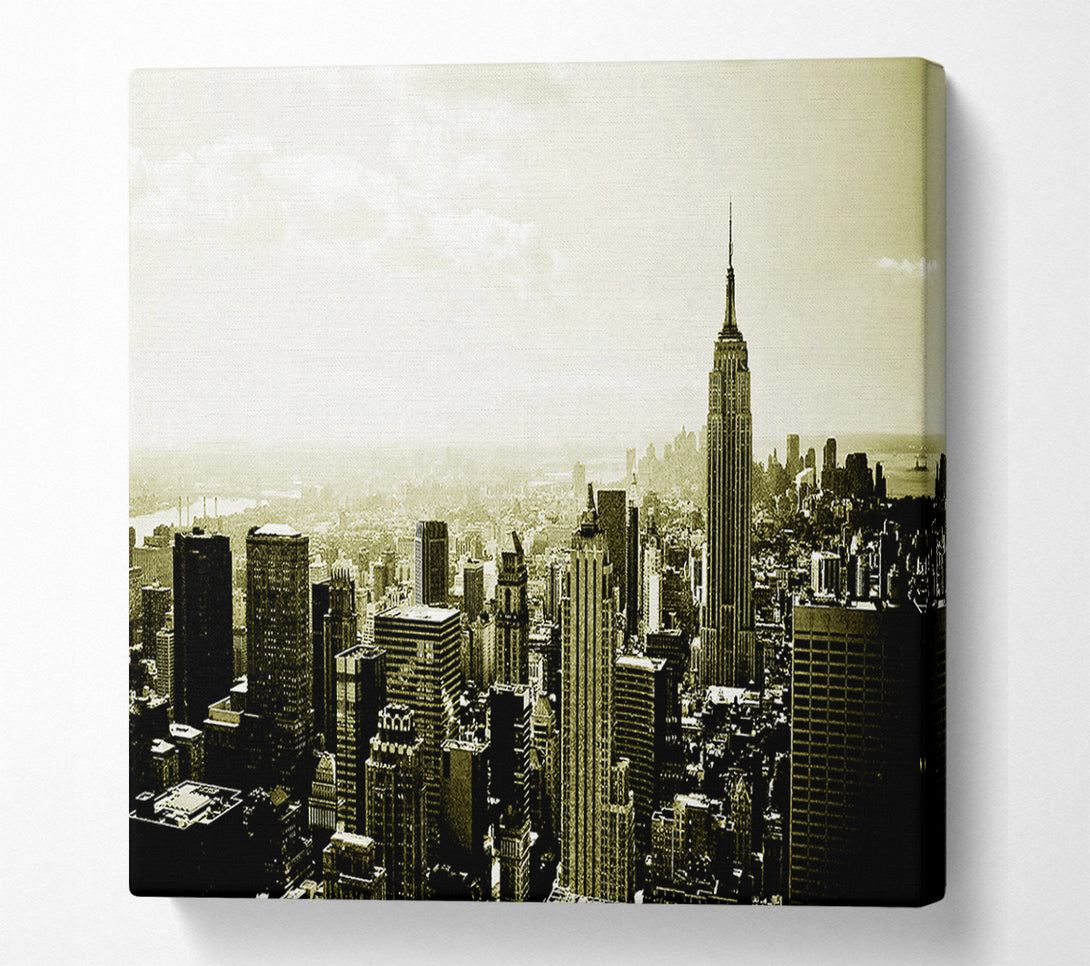  A Canvas Print of New York Skyline Sepia Canvas Print