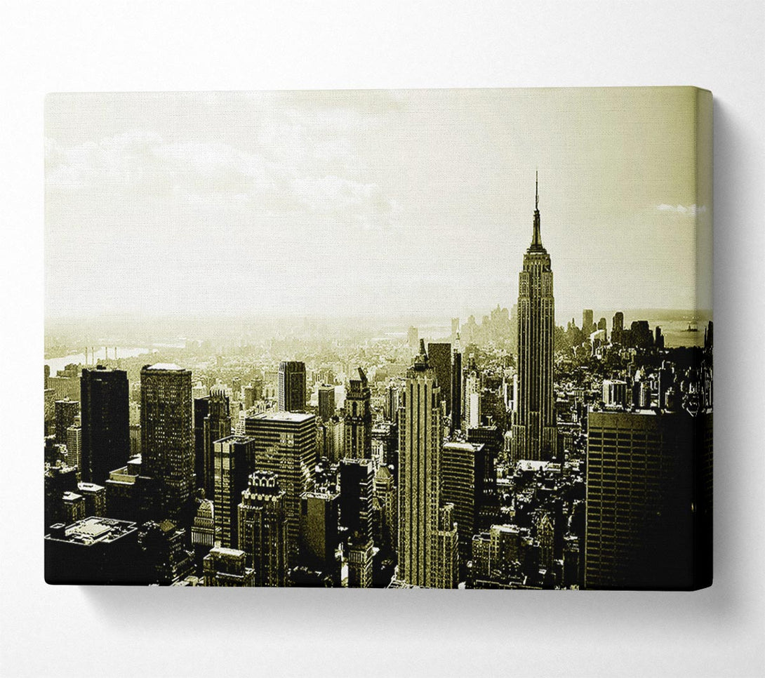  A Canvas Print of New York Skyline Sepia Canvas Print